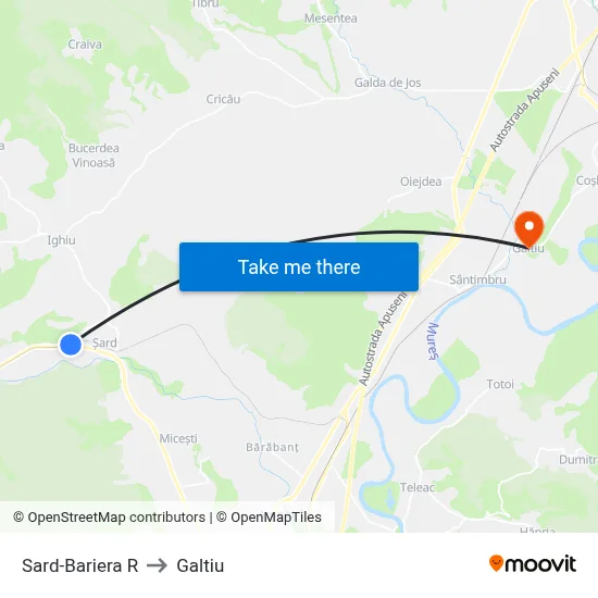 Sard-Bariera R to Galtiu map