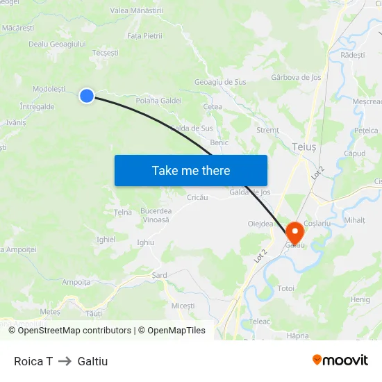 Roica T to Galtiu map