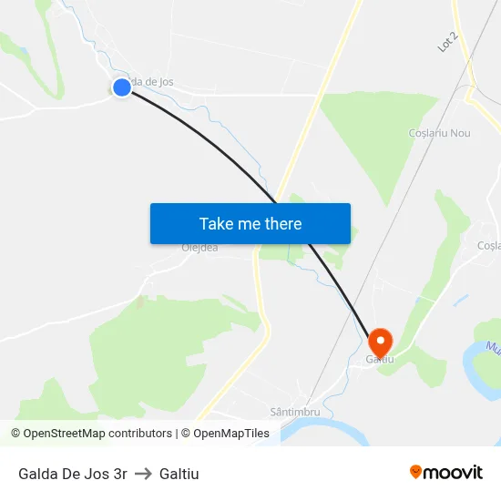 Galda De Jos 3r to Galtiu map