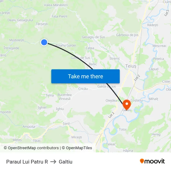 Paraul Lui Patru R to Galtiu map