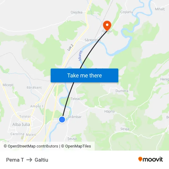 Pema T to Galtiu map