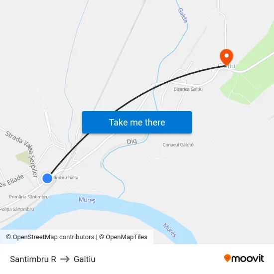 Santimbru R to Galtiu map