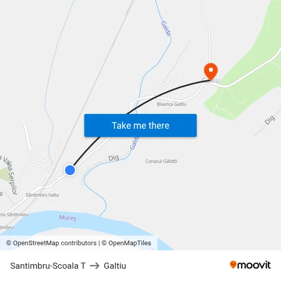 Santimbru-Scoala T to Galtiu map