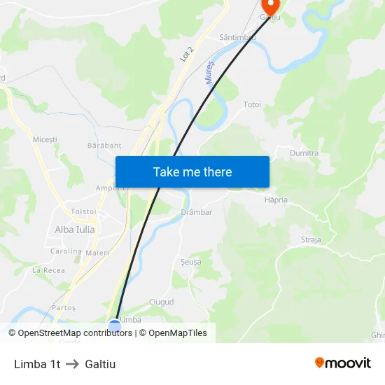Limba 1t to Galtiu map