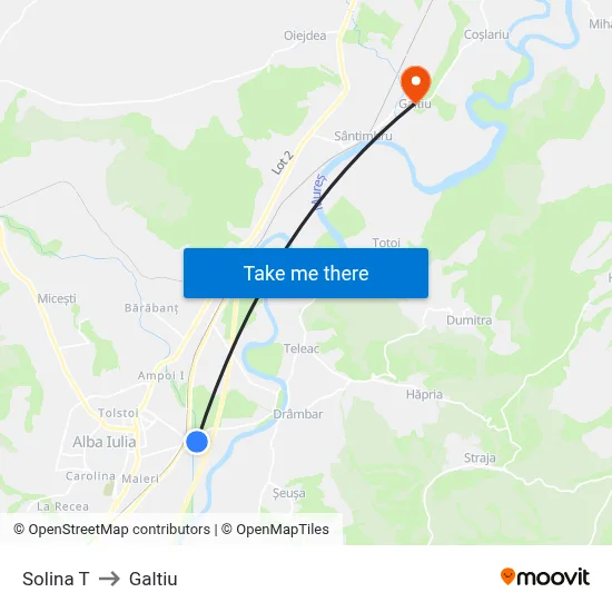 Solina T to Galtiu map