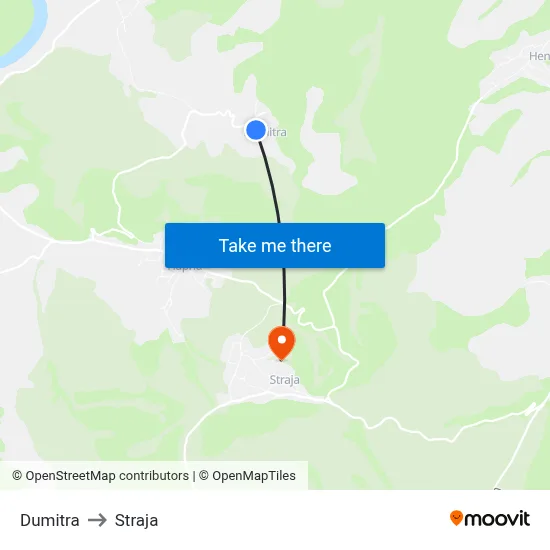 Dumitra to Straja map