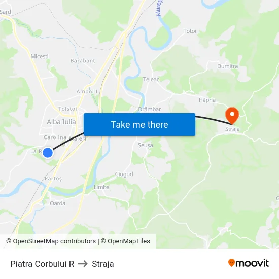 Piatra Corbului R to Straja map