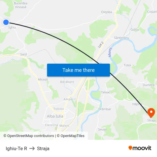 Ighiu-Te R to Straja map