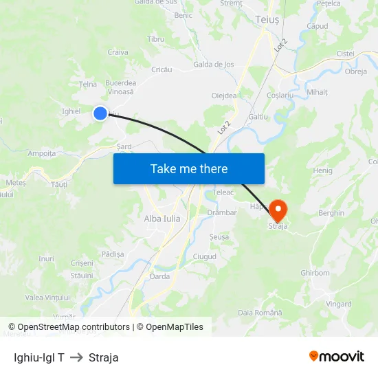 Ighiu-Igl T to Straja map
