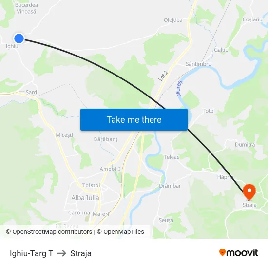 Ighiu-Targ T to Straja map