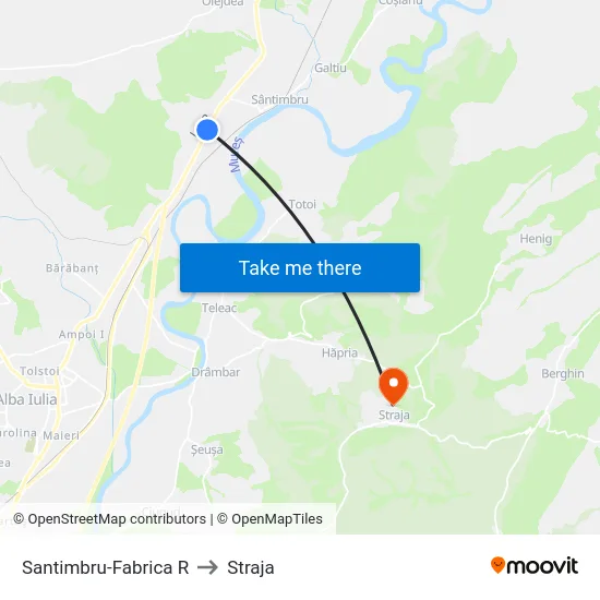 Santimbru-Fabrica R to Straja map