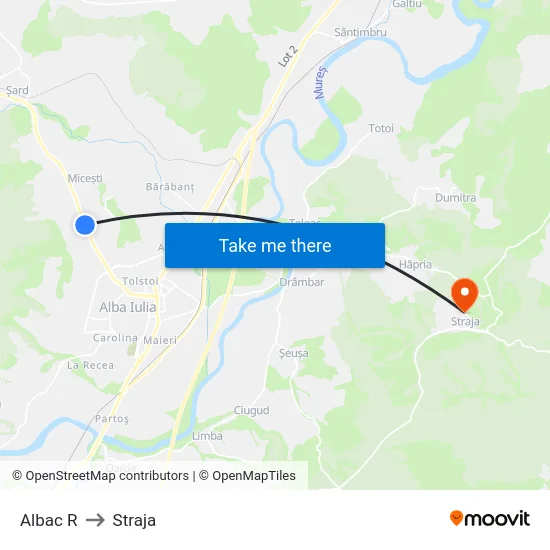 Albac R to Straja map