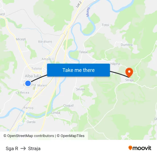 Sga R to Straja map