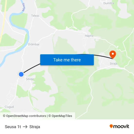 Seusa 1t to Straja map