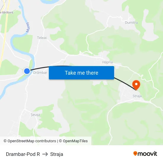 Drambar-Pod R to Straja map