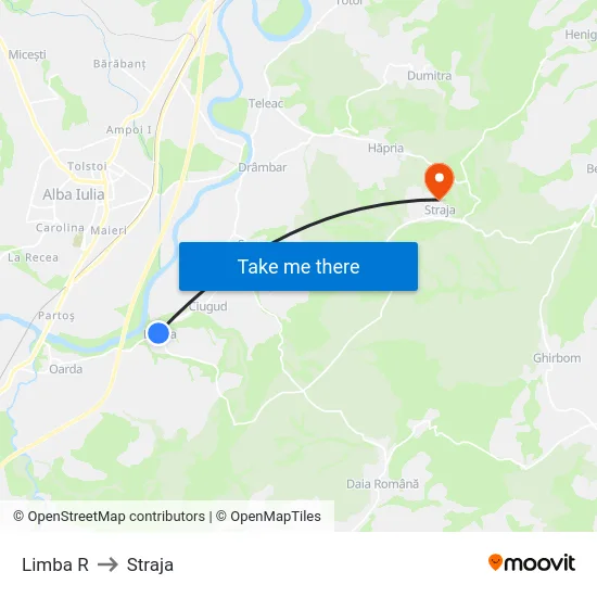 Limba R to Straja map