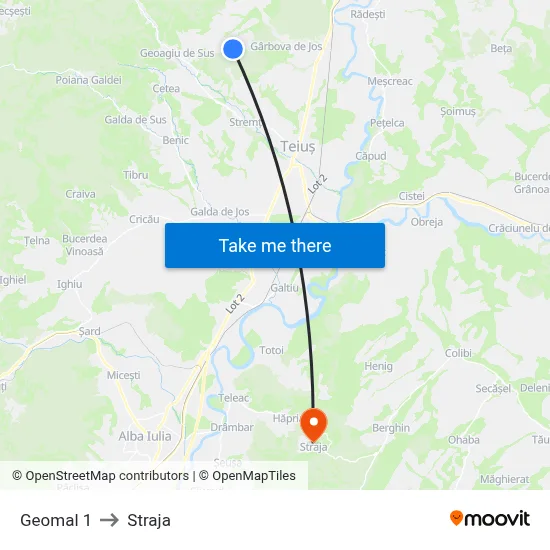 Geomal 1 to Straja map