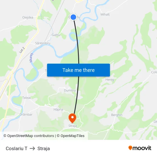 Coslariu T to Straja map