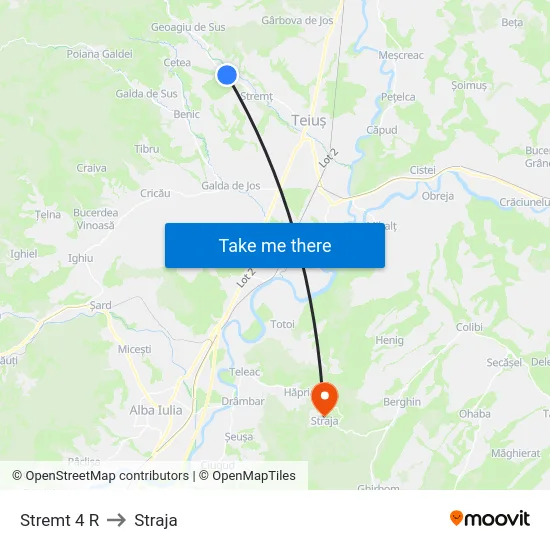 Stremt 4 R to Straja map