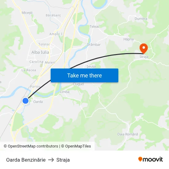 Oarda  Benzinărie to Straja map