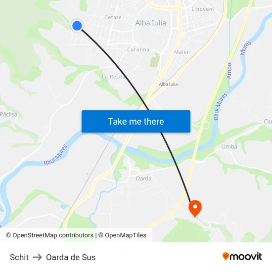 Schit to Oarda de Sus map
