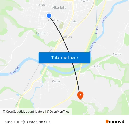 Macului to Oarda de Sus map