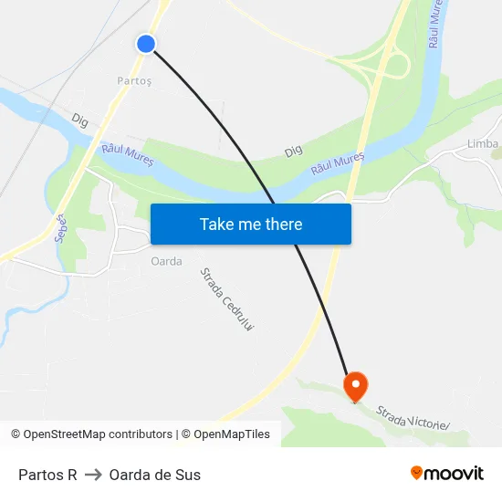 Partos R to Oarda de Sus map