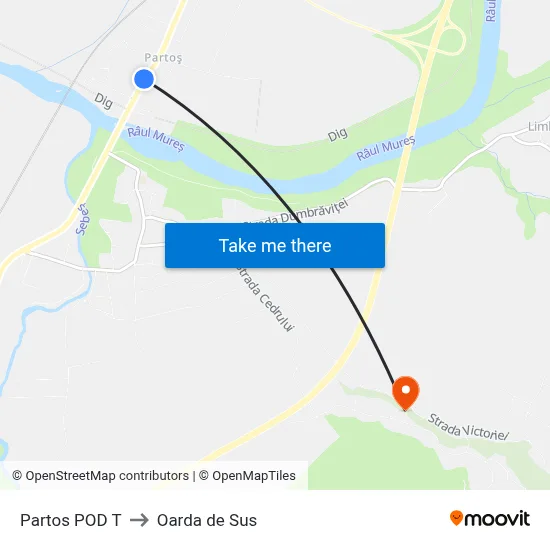 Partos POD T to Oarda de Sus map