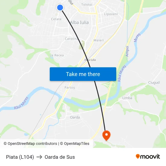 Piata (L104) to Oarda de Sus map