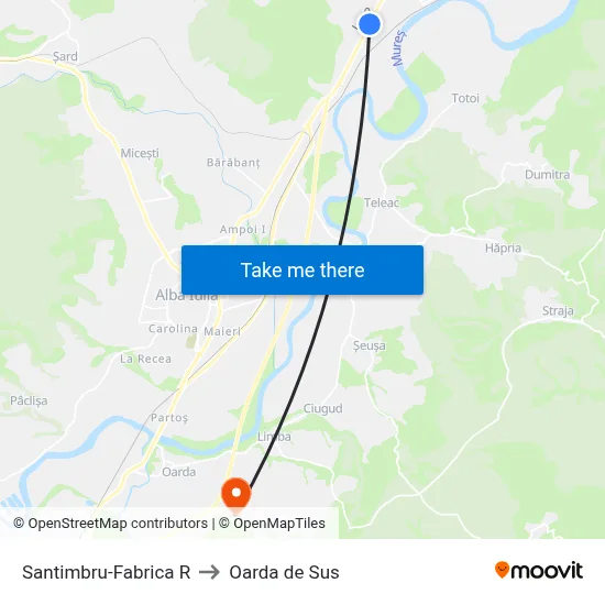 Santimbru-Fabrica R to Oarda de Sus map