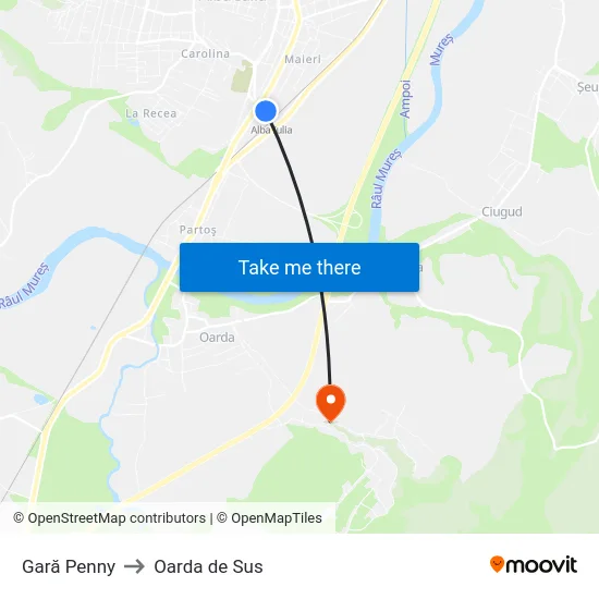 Gară Penny to Oarda de Sus map