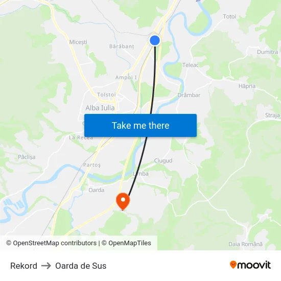 Rekord to Oarda de Sus map