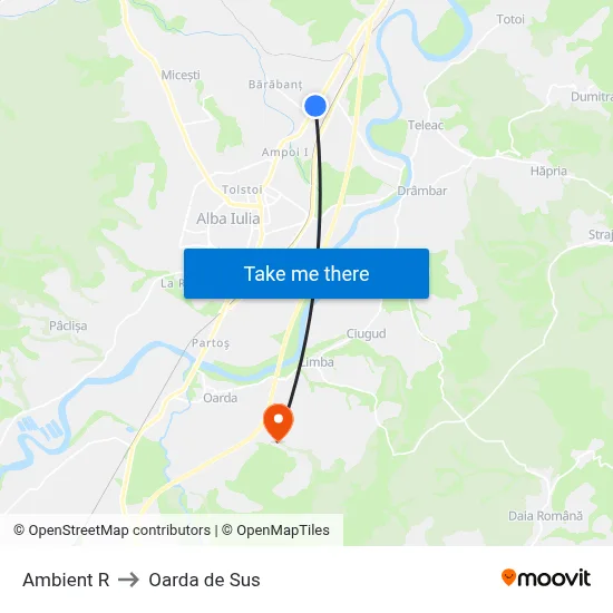 Ambient R to Oarda de Sus map