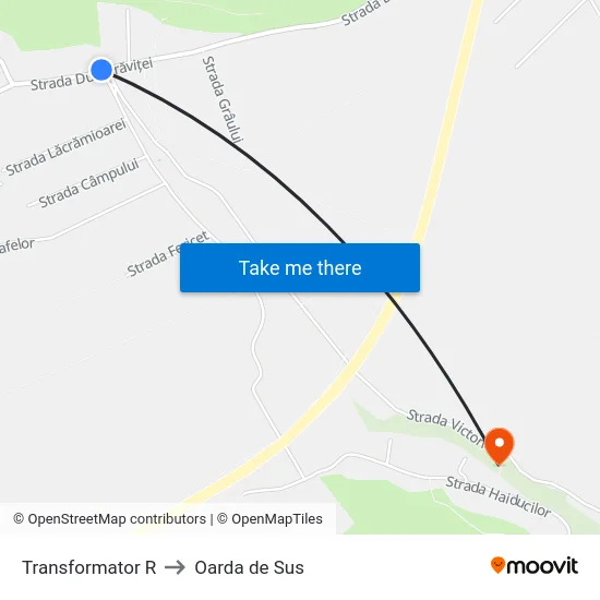 Transformator R to Oarda de Sus map