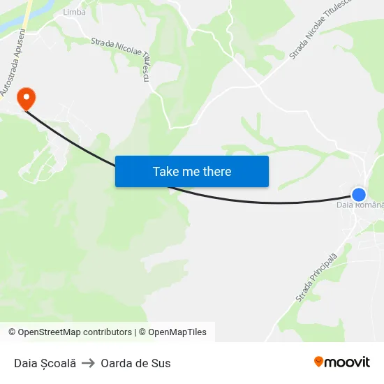 Daia Școală to Oarda de Sus map