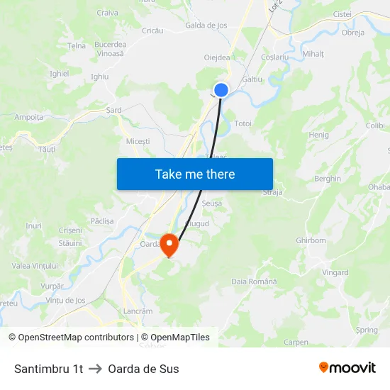 Santimbru 1t to Oarda de Sus map