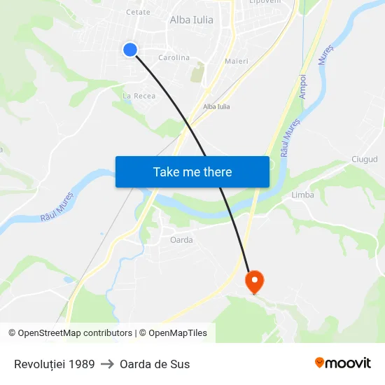 Revoluției 1989 to Oarda de Sus map