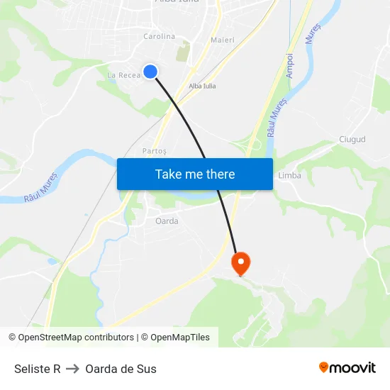 Seliste R to Oarda de Sus map