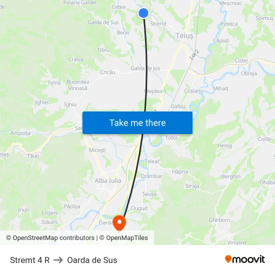 Stremt 4 R to Oarda de Sus map