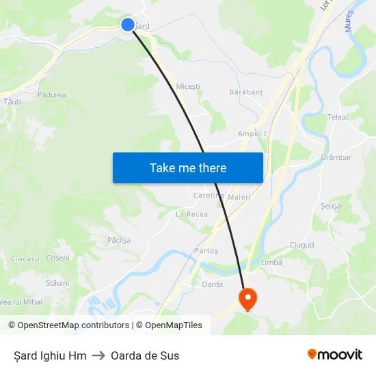 Șard Ighiu Hm to Oarda de Sus map