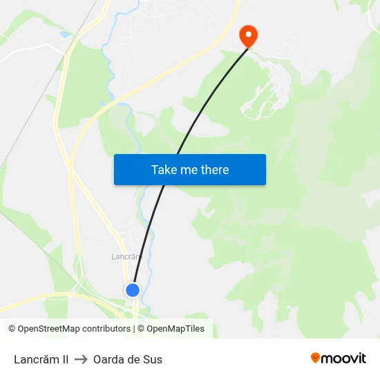 Lancrăm II to Oarda de Sus map
