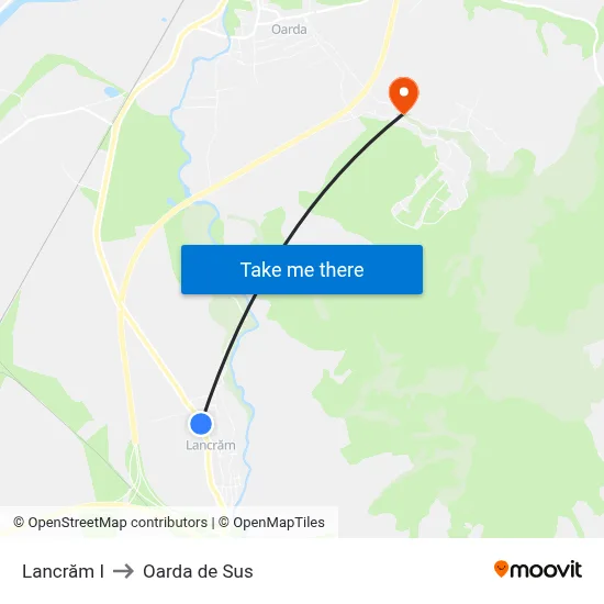 Lancrăm I to Oarda de Sus map