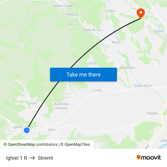 Ighiel 1 R to Stremt map