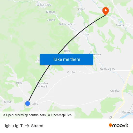 Ighiu-Igl T to Stremt map