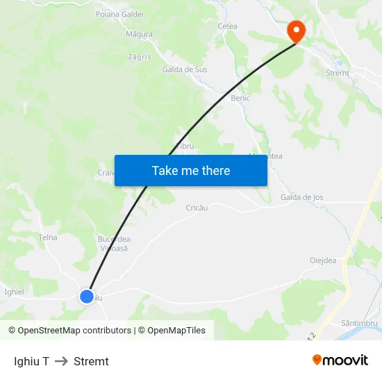Ighiu T to Stremt map