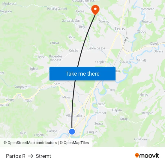 Partos R to Stremt map