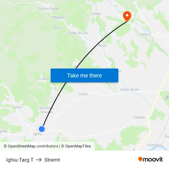 Ighiu-Targ T to Stremt map