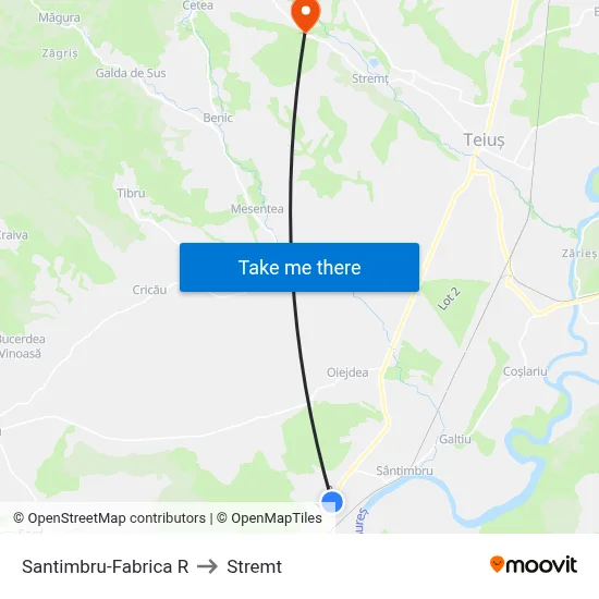 Santimbru-Fabrica R to Stremt map