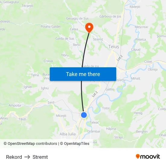 Rekord to Stremt map