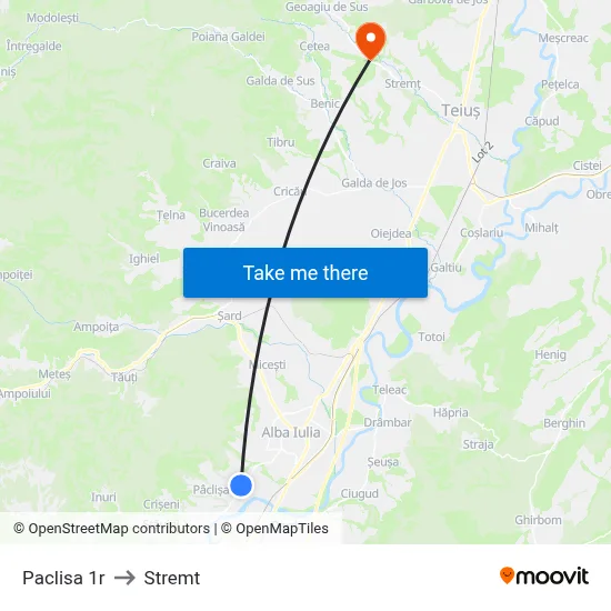 Paclisa 1r to Stremt map